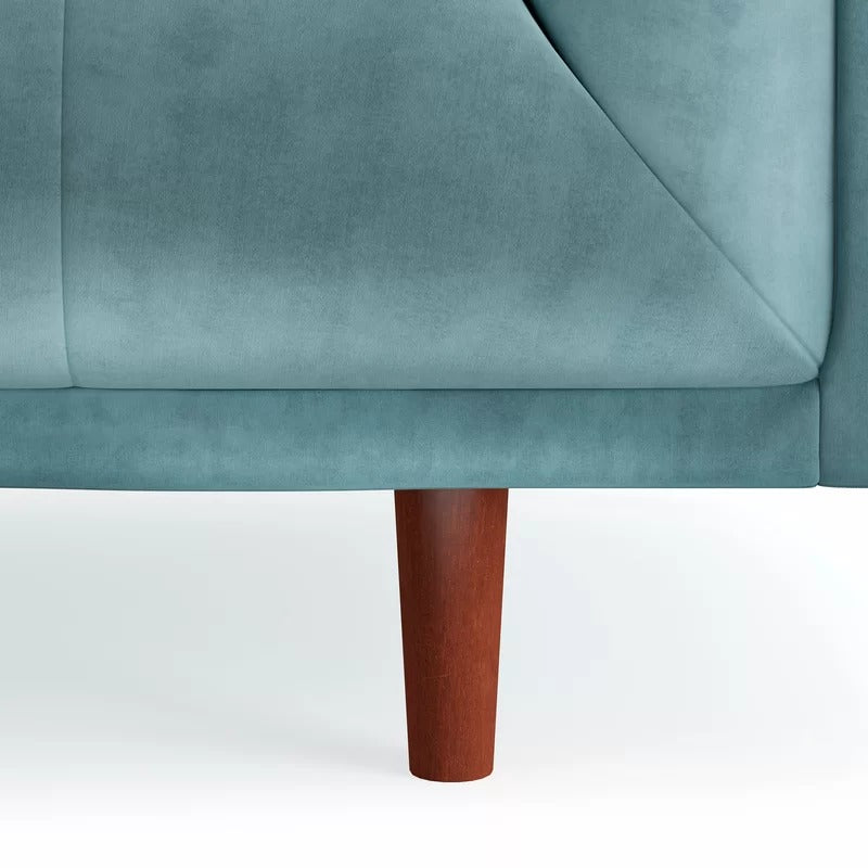 4 Seater Sofa Set : Velvet Tuxedo Arm Sofa