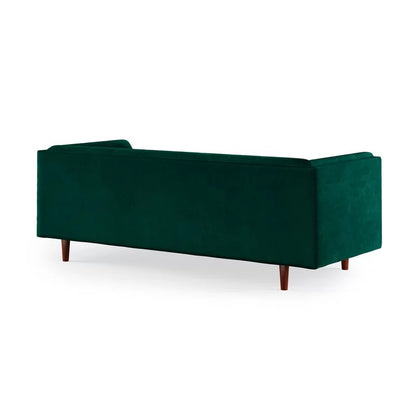4 Seater Sofa Set : Velvet Tuxedo Arm Sofa