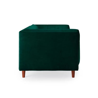 4 Seater Sofa Set : Velvet Tuxedo Arm Sofa