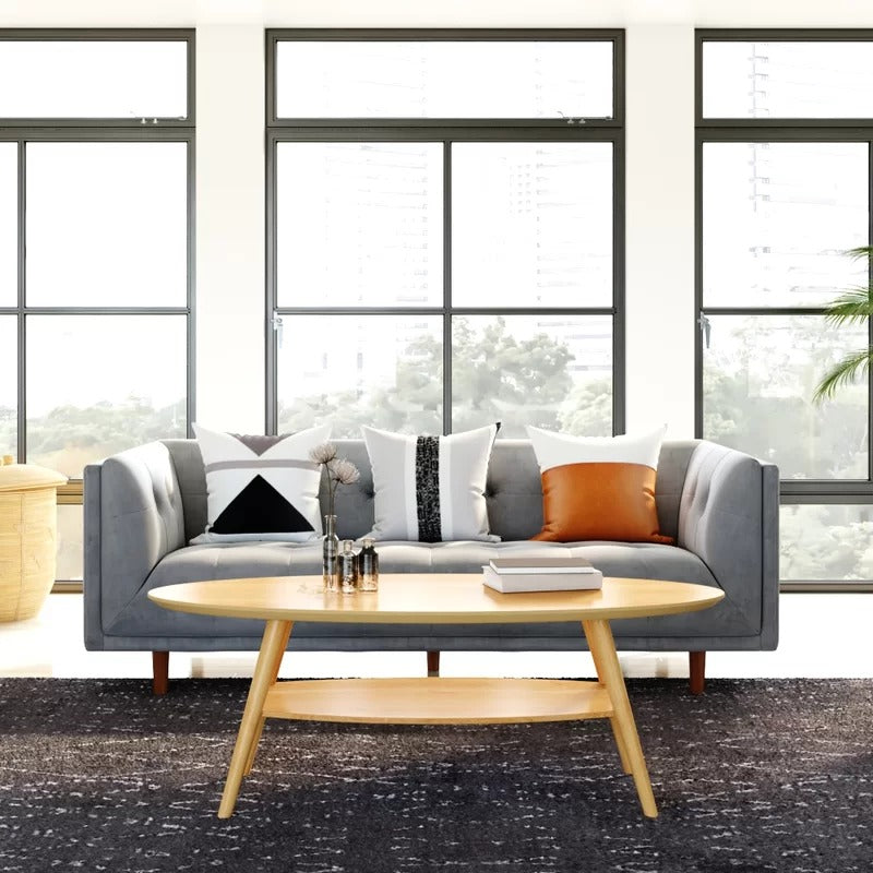 4 Seater Sofa Set : Velvet Tuxedo Arm Sofa