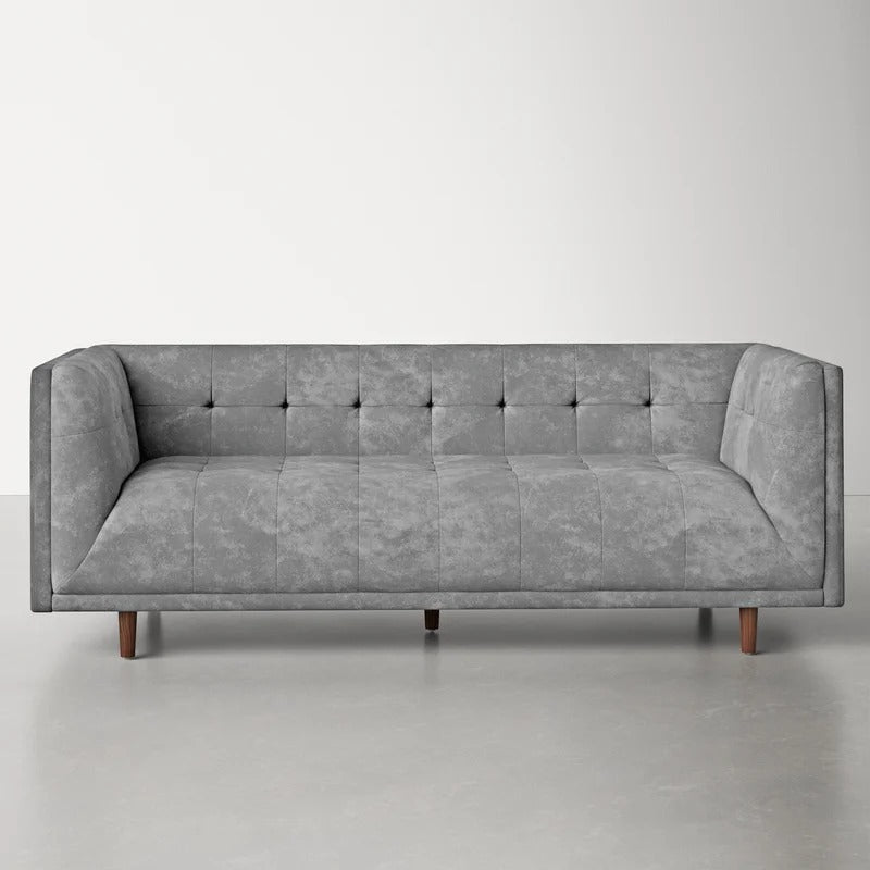 4 Seater Sofa Set : Velvet Tuxedo Arm Sofa