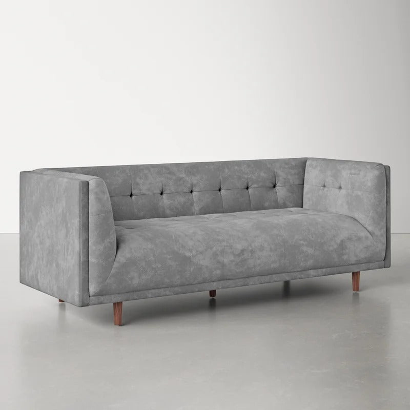 4 Seater Sofa Set : Velvet Tuxedo Arm Sofa