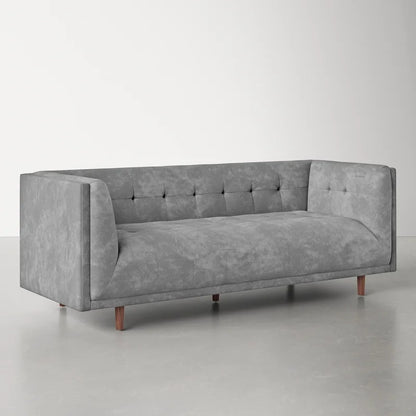 4 Seater Sofa Set : Velvet Tuxedo Arm Sofa