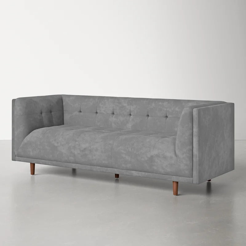 4 Seater Sofa Set : Velvet Tuxedo Arm Sofa