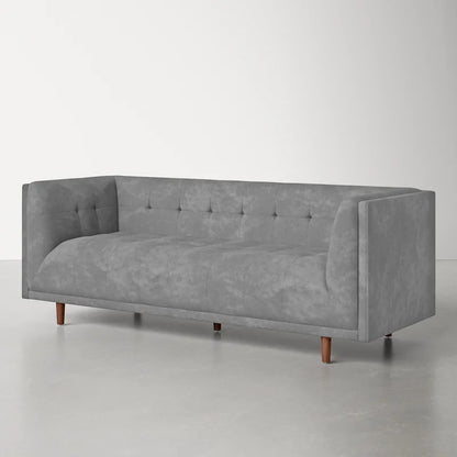 4 Seater Sofa Set : Velvet Tuxedo Arm Sofa