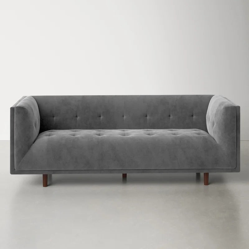 4 Seater Sofa Set : Velvet Tuxedo Arm Sofa