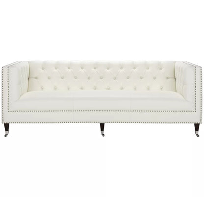 4 Seater Sofa Set : Velvet Tuxedo Arm Sofa
