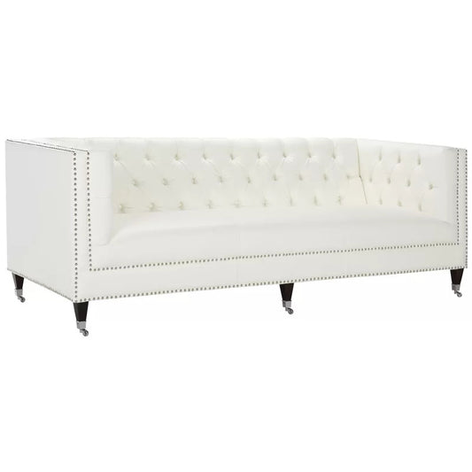 4 Seater Sofa Set : Velvet Tuxedo Arm Sofa