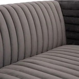 4 Seater Sofa Set : Velvet Tuxedo Arm Sofa