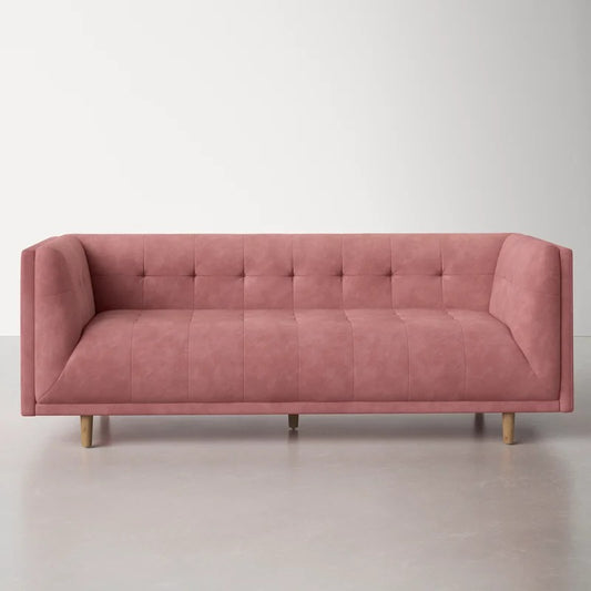 4 Seater Sofa Set : Velvet Tuxedo Arm Sofa