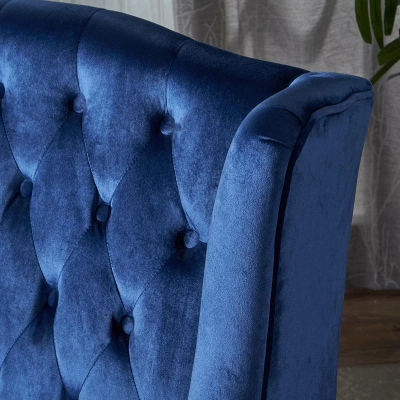 Office Sofa: 50.25'' Velvet Recessed Arm Loveseat