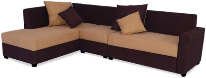 L Shape Sofa Set:- Camila Polyester Fabric Sofa set (Camel-Brown)