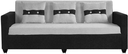 3 Seater Sofa:- Winslow Fabric Sofa Set  (Black & Grey)