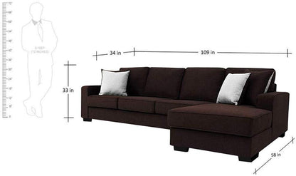 L Shape Sofa Set:-Vernon Fabric Sofa Set (Brown)