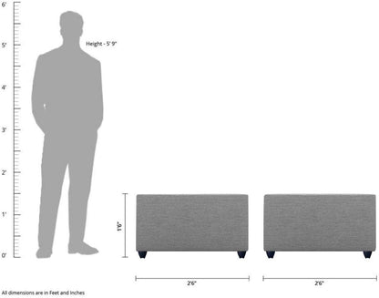 L Shape Sofa Set:- Alfredo Fabric Sofa Set (Light Grey)