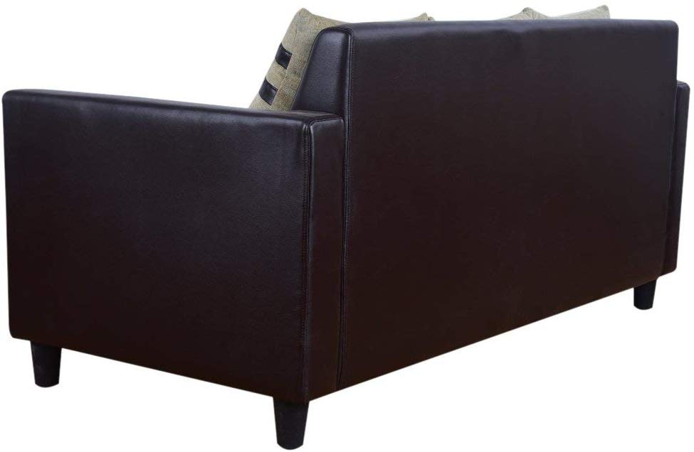 L Shape Sofa Set- Reversible  Mint Fabric Sofa Set (Beige-Brown)