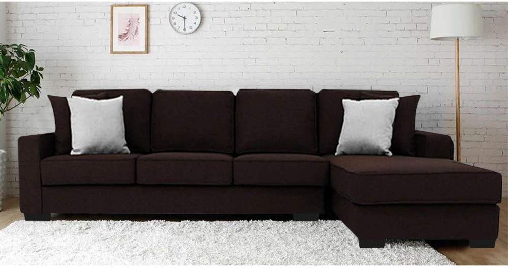 L Shape Sofa Set:-Vernon Fabric Sofa Set (Brown)