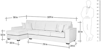 L Shape Sofa Set: -Jason Fabric Sofa Set (Blue)