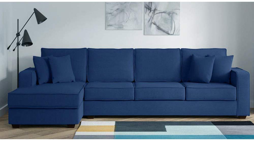 L Shape Sofa Set: -Jason Fabric Sofa Set (Blue)