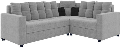 L Shape Sofa Set:- Alfredo Fabric Sofa Set (Light Grey)