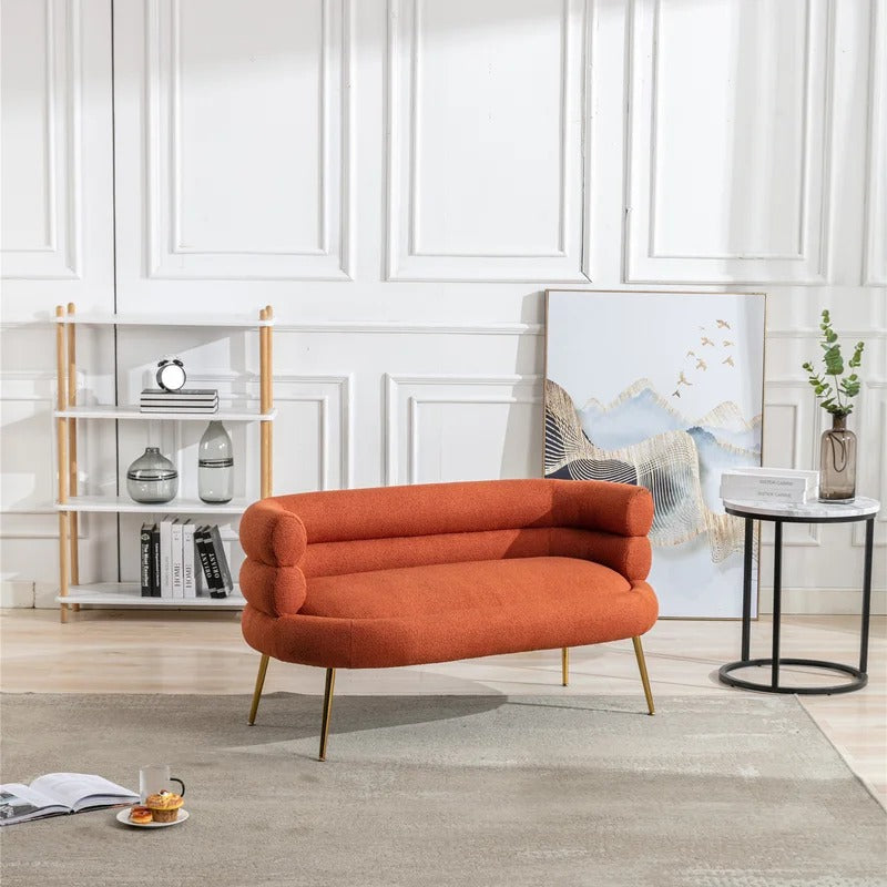 Office Sofa: 52.76'' Wide Polyester Round Arm Loveseat Sofa