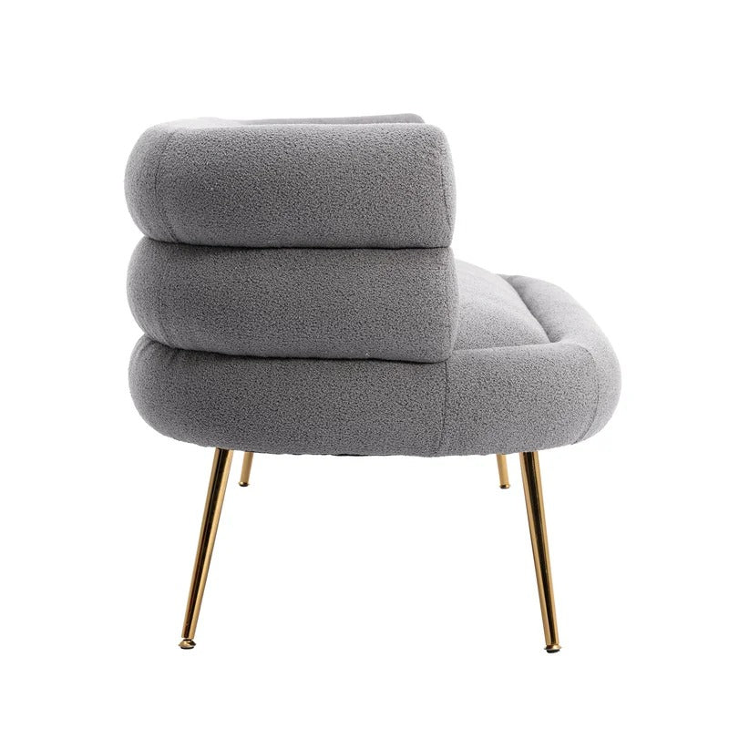 Office Sofa: 52.76'' Wide Polyester Round Arm Loveseat Sofa