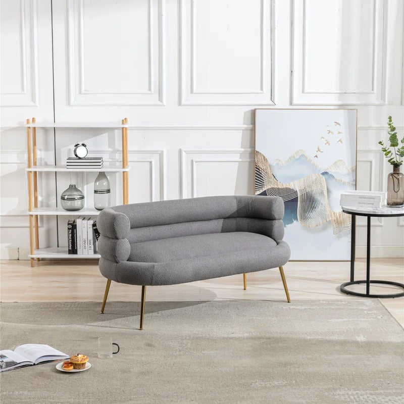 Office Sofa: 52.76'' Wide Polyester Round Arm Loveseat Sofa