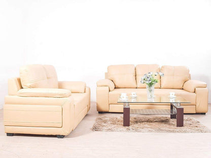 5 Seater Sofa Set:- 3+2 Fabric Sofa Set (Cream)