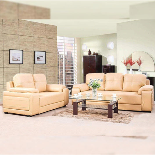 5 Seater Sofa Set- 3+2 Fabric Sofa Set (Cream)