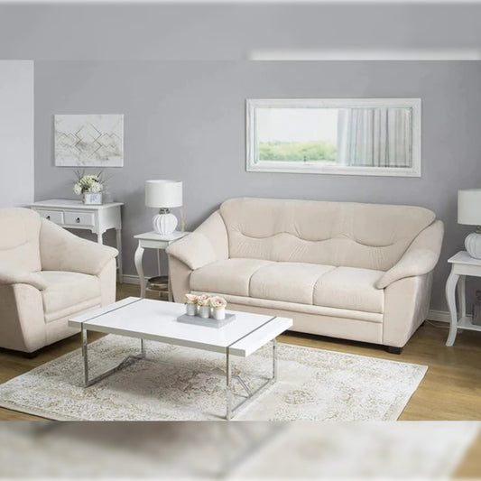 5 Seater Sofa Set Beige Fabric Sofa Set