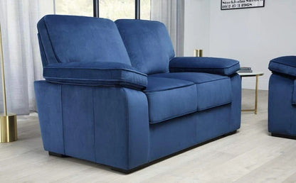 5 Seater Sofa Set:- Blue Velvet Fabric Sofa Set 