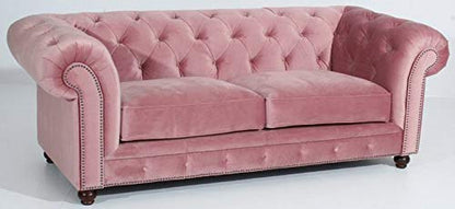 5 Seater Sofa Set:- Chesterfield (2+2+1) Fabric Sofa Set (Pink )