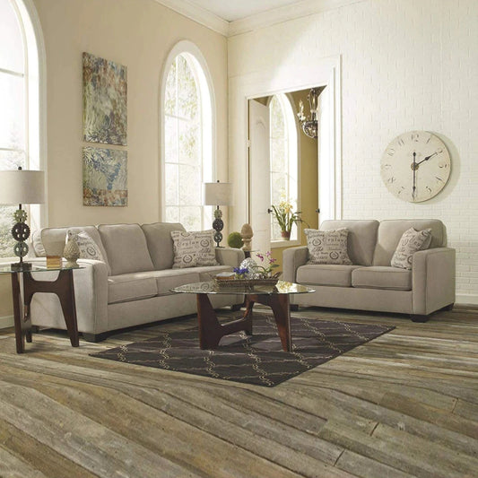 5 Seater Sofa Set Munix Fabric Sofa Set (Light Beige)