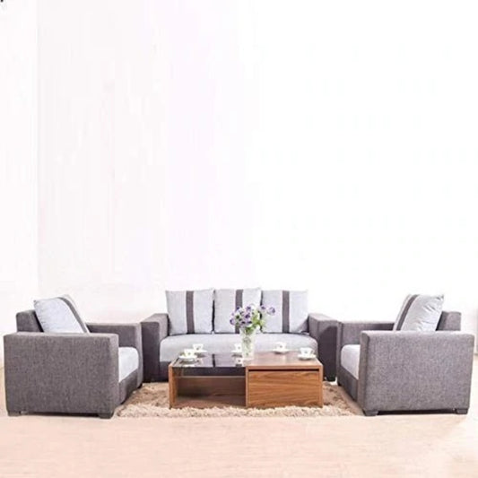 5 Seater Sofa Set Nebro (3+1+1) Fabric Sofa Set (Grey)