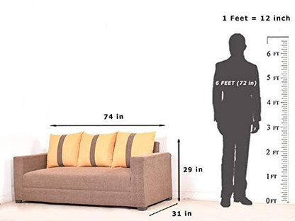 5 Seater Sofa Set:- (3+1+1) Fabric Sofa Set (Grey)