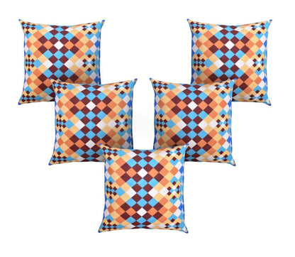 Cushion Covers: Set of 5 Decorative Hand Made Pure 100% Cotton Throw/Pillow Cushion Covers