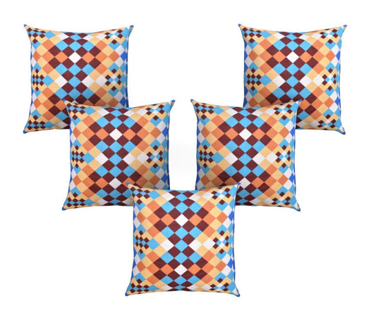 Cushion Covers: Set of 5 Decorative Hand Made Pure 100% Cotton Throw/Pillow Cushion Covers
