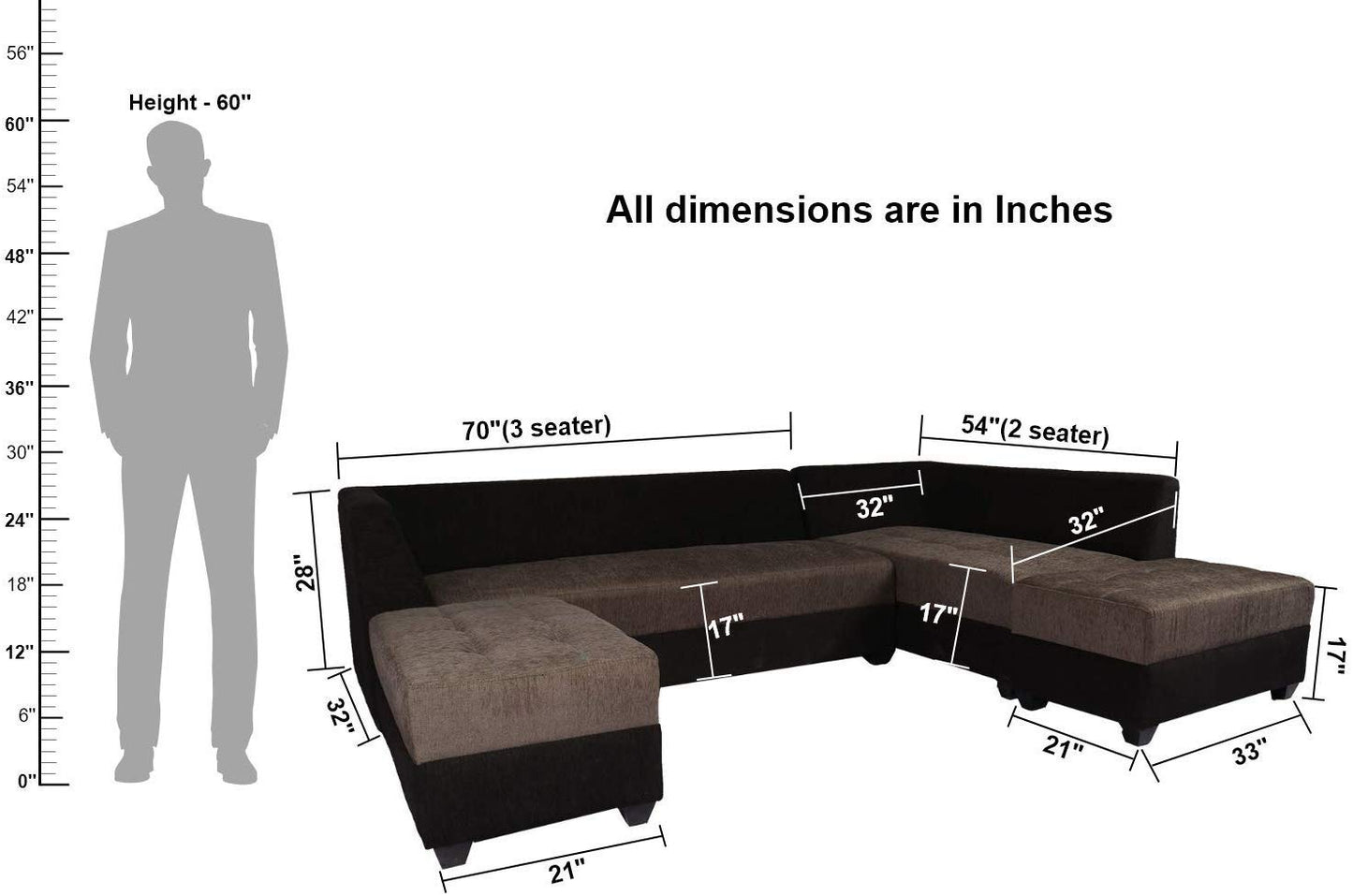 L Shape Sofa Set:- Fabric Sectional Sofa Set