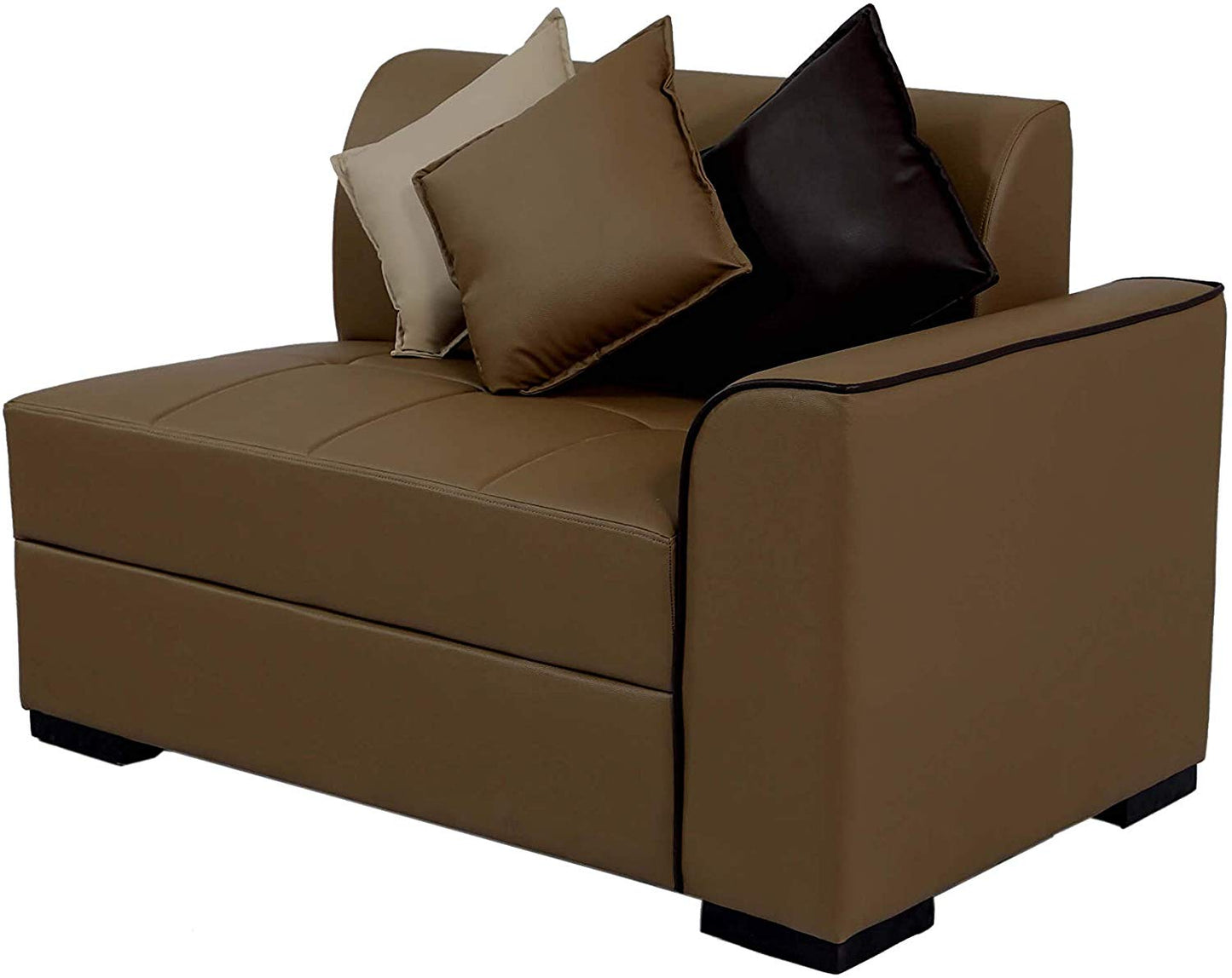 L Shape Sofa Set:- Rome 6 Seater Fabric Sofa Set (Tan Brown)