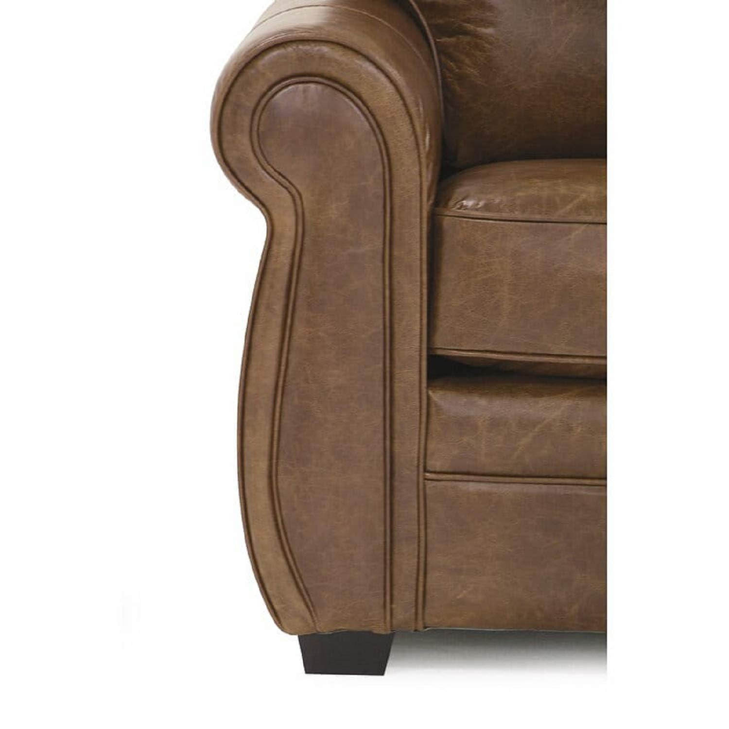 Designer Sofa Set:- Hubbard 3 Seater Leatherette Luxury Furniture Sofa Set (Brown)