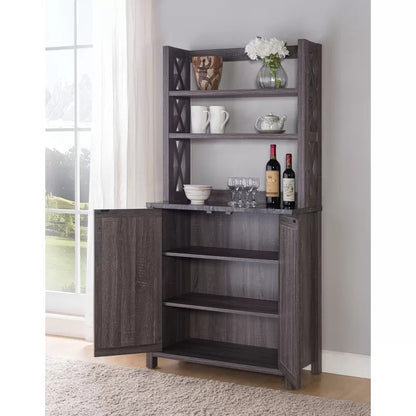 Hutch Cabinets: 64" Kitchen Cabinet & Microwave Stands