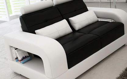 6 Seater sofa Set Spanish Leatherette 6 Seater Sofa Set with Center Table (White and Red)