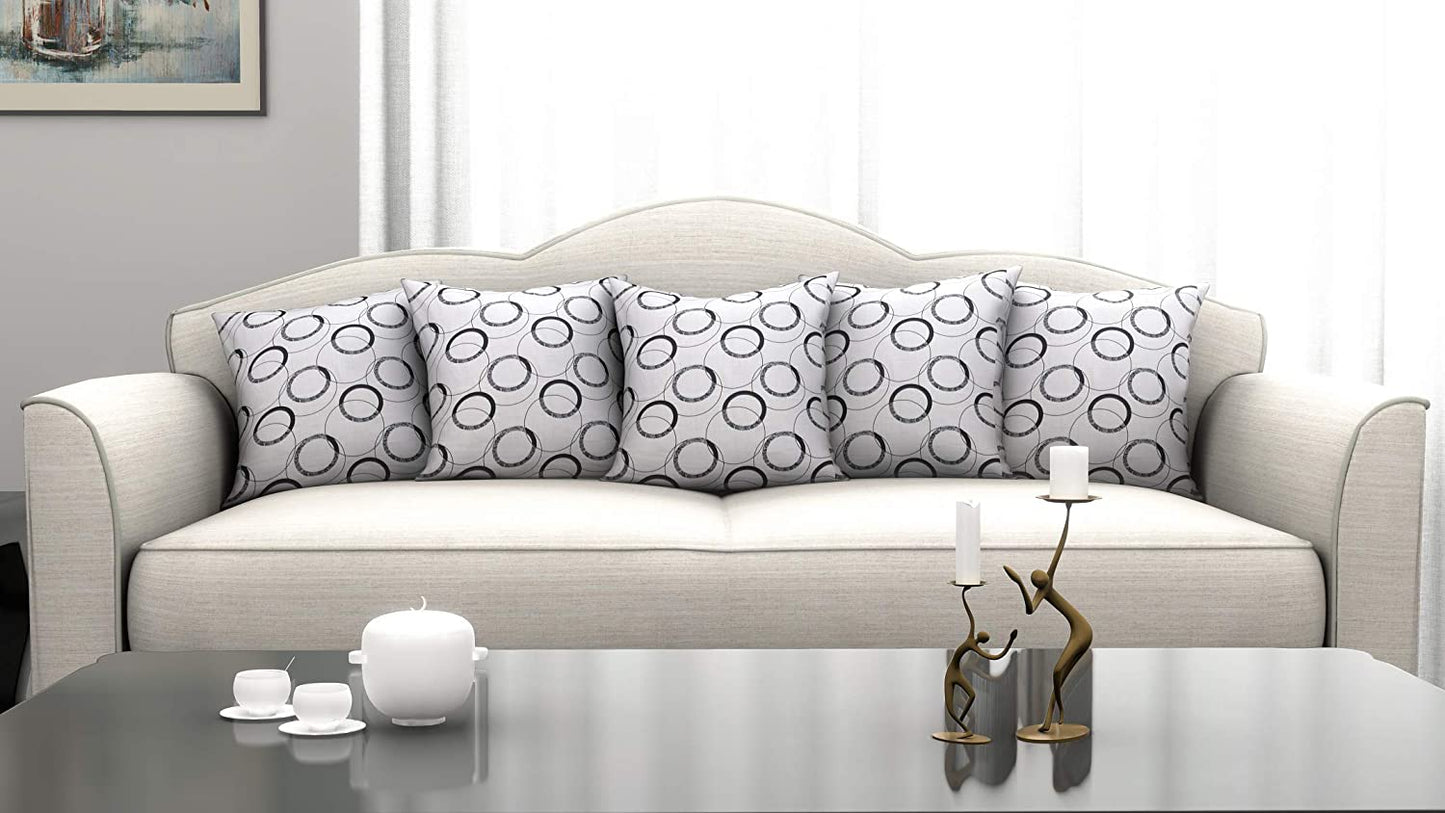 Cushion Covers: set of 5 Decorative Hand Made Pure 100% Cotton Throw/Pillow Cushion Covers - 16 x 16 inches