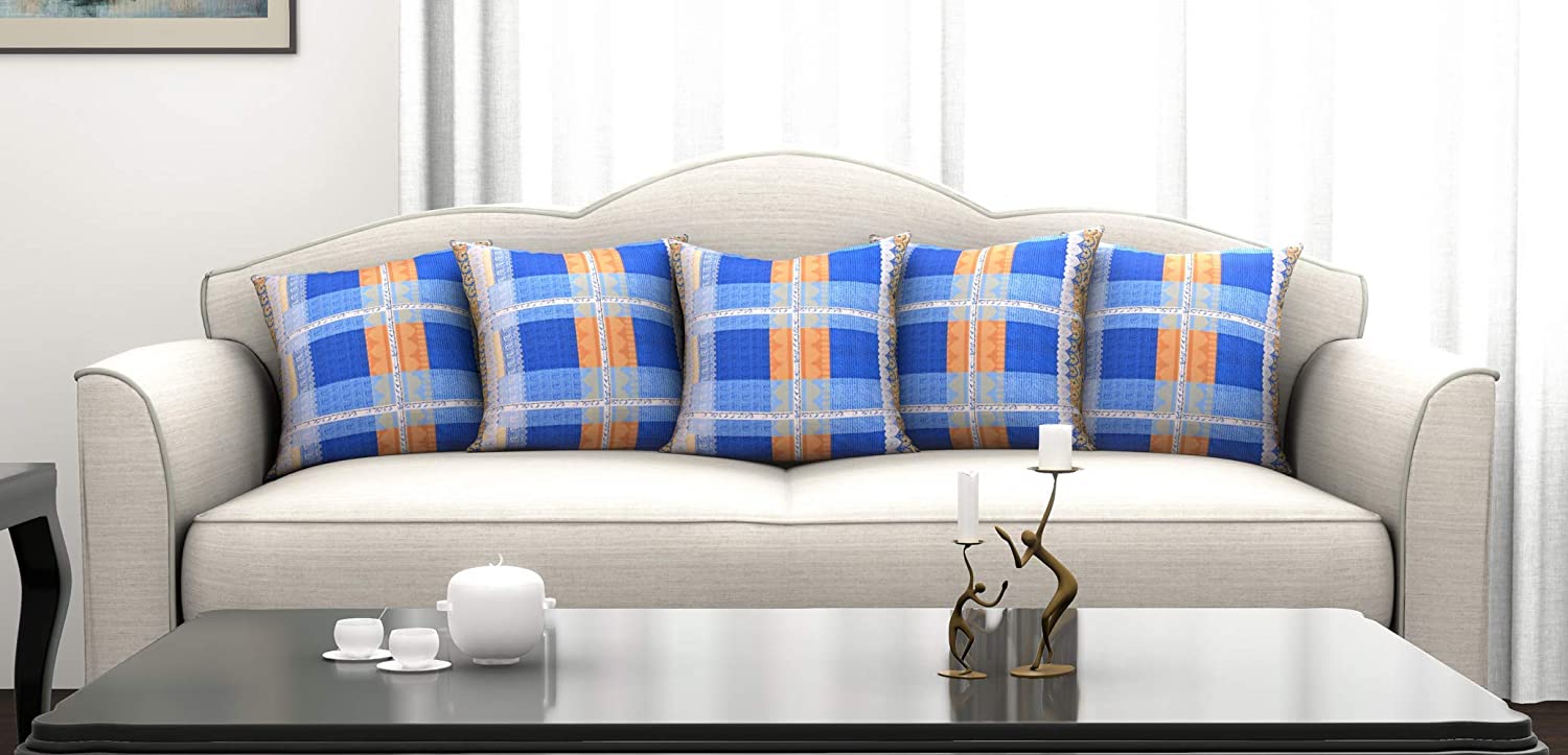 Cushion Covers: Set of 5 Decorative Hand Made Pure 100% Cotton Throw/Pillow Cushion Covers