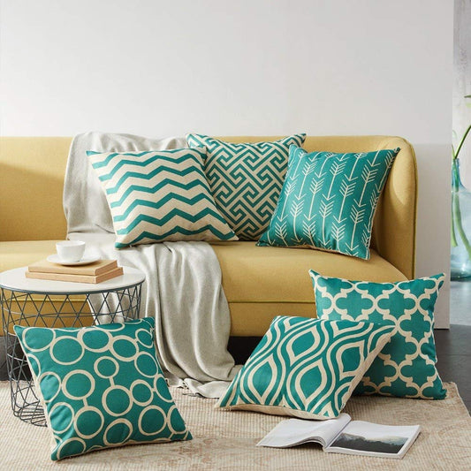 Cushion Cover: Set of 6 Satin Abstract Designer Decorative Throw Pillow/Cushion Cover
