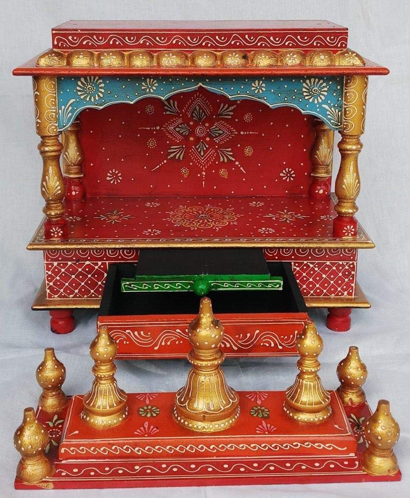 Temple: Rajasthani Ethnic Handcrafted Wooden Temple/Mandir/Pooja Ghar/Mandapam