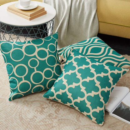 Cushion Cover: Set of 6 Satin Abstract Designer Decorative Throw Pillow/Cushion Cover