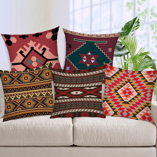Cushion Cover: Jute 150 TC Cushion Cover (Multicolour_24"x24")