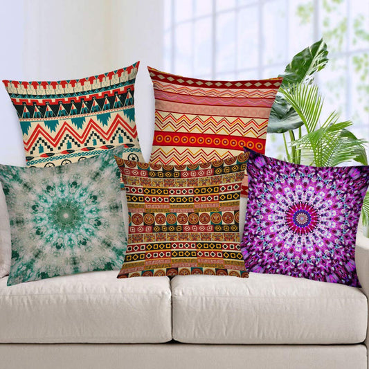 Cushion Covers: Set of 5 Decorative Hand Made Jute Throw/Pillow Cushion Covers