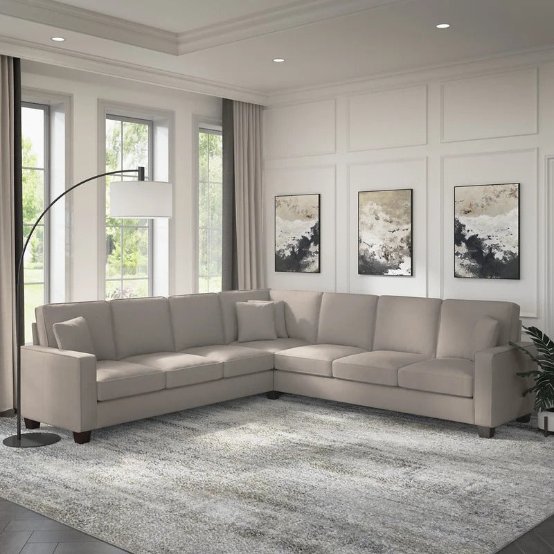 7 Seater Sofa Set: 111.02" Wide Symmetrical Corner Sectional Sofa Set